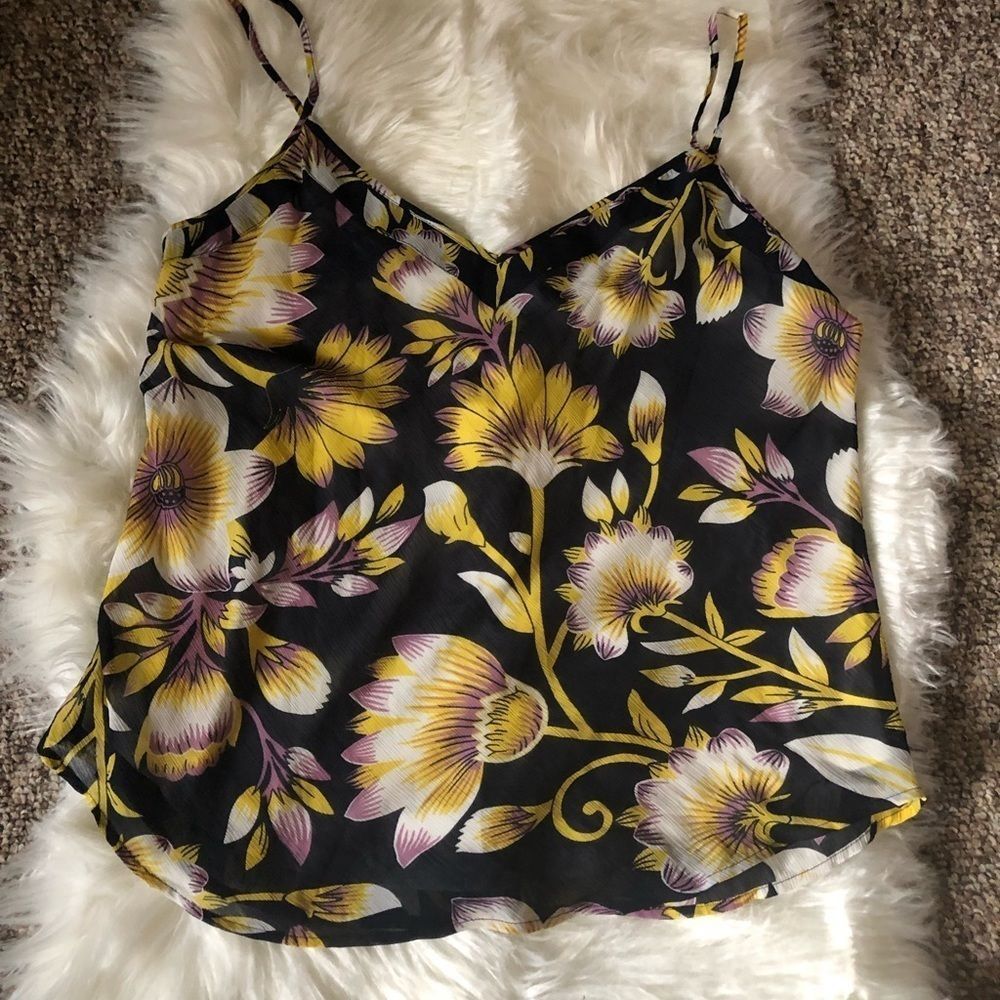Ann Taylor factory floral tank medium